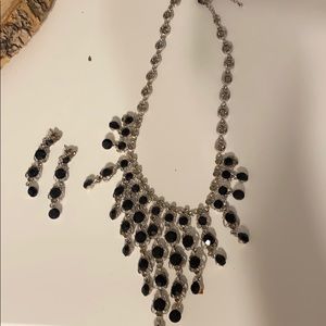 Black formal necklace and earrings